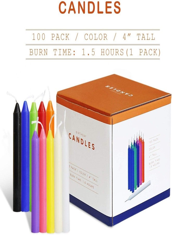 ECLHTLNY Taper Candles Multicolored 4 inch Dripless - Unscented and Smokeless for Birthdays Weddings Holiday Emergency 100PCS - Image 3